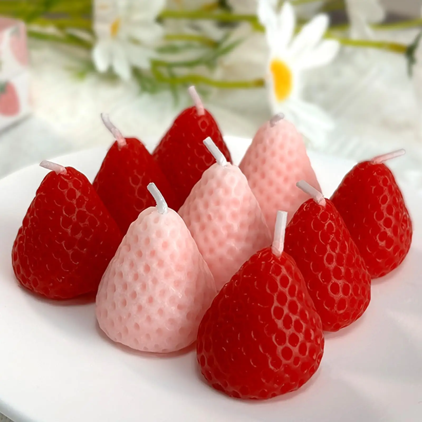 Strawberry-Shaped Scented Candles (9 Pcs)