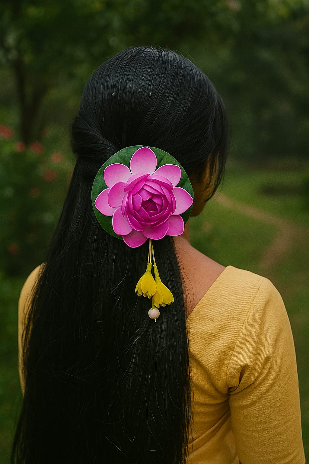 চুলের ক্লিপ I আর্টিফিশিয়াল পদ্ম ফুল